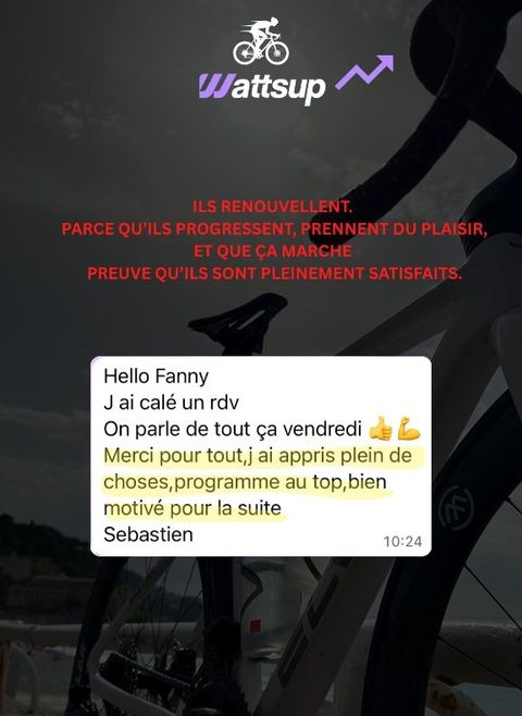 Message de Sébastien : merci pour tout, programme au top, bien motivé pour la suite